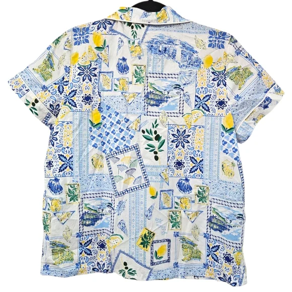NWT J.Crew Coastal Fruit Lemon Print Pajama Top Size M - Picture 6 of 6